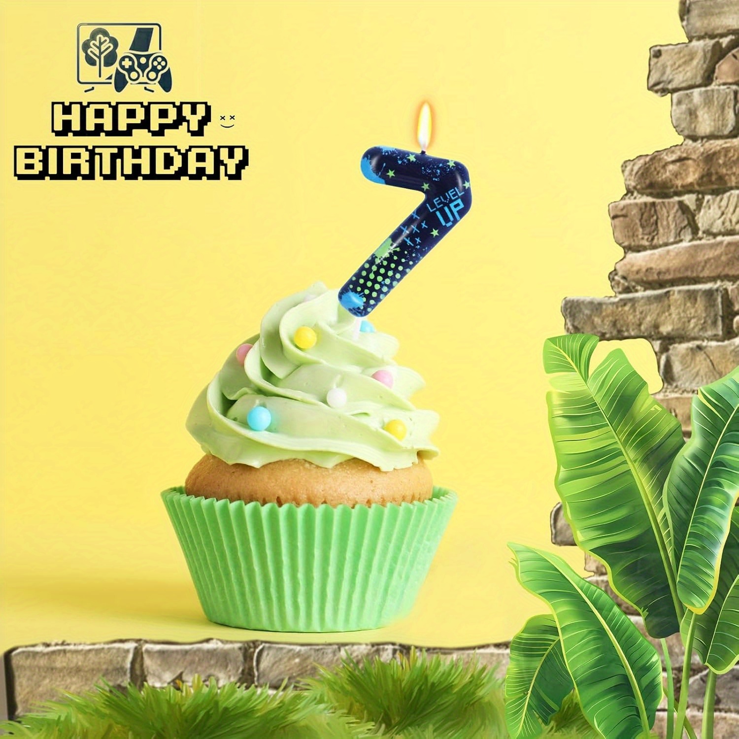 Blue Game Boy 0-9 Birthday Can - Candle Supplies Video ulasan dan harga
