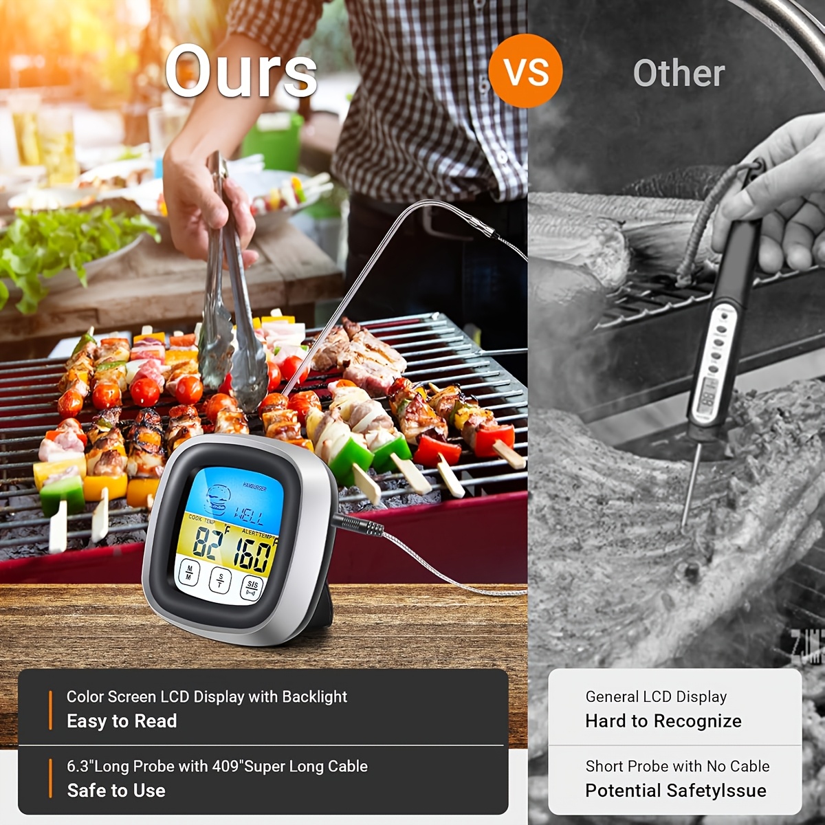 Digital Meat Thermometer BBQ T - Digital Thermometer Probe ulasan dan harga